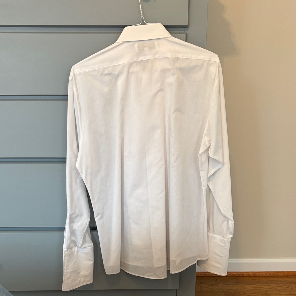 Pierre Balmain White Pleated Front Dress Shirt - 16.5; 34/35 - Picture 3 of 8